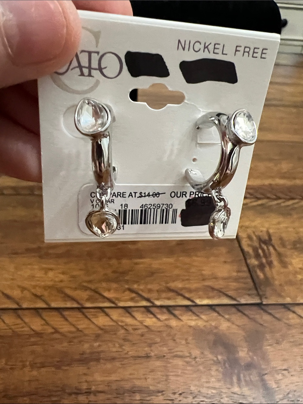 Cato Silver-Tone Crystal Hoop Drop Earrings